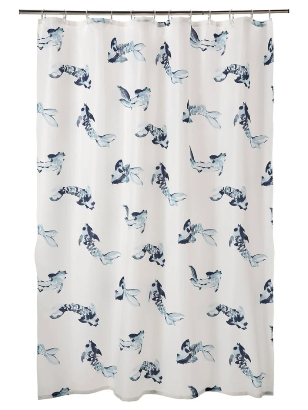 NEW! IKEA Vattensjön Shower Curtain Koi Fish Vattensjon White & Blue